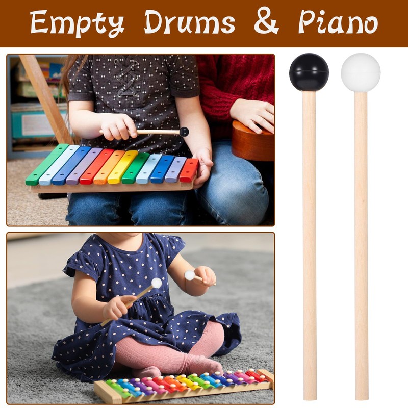 TIESOME 4 Pcs Steel Tongue Drum Mallets, Xylophone Mallet Glockenspiel