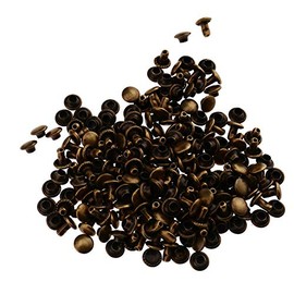 OTOTEC 100 x Bronze 6mm Double Cap Rivet Fastener Leather Craft Punk