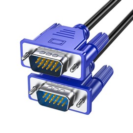 SZSL VGA to VGA Display Cable (3+5), 3.9 ft (1.5 m), Gold Plated Connector, High Definition Data Line for Computer Body Display, TV Connection Line, Projector, etc