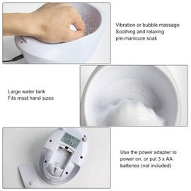 Cuenco Eléctrico De Remojo De Uñas, Máquina De Masaje De Mano De Burbujas De Vibración Para Salón De Belleza Y Hogar, Herramienta De Cuidado De Manos De Manicura Para Uñas(Us)