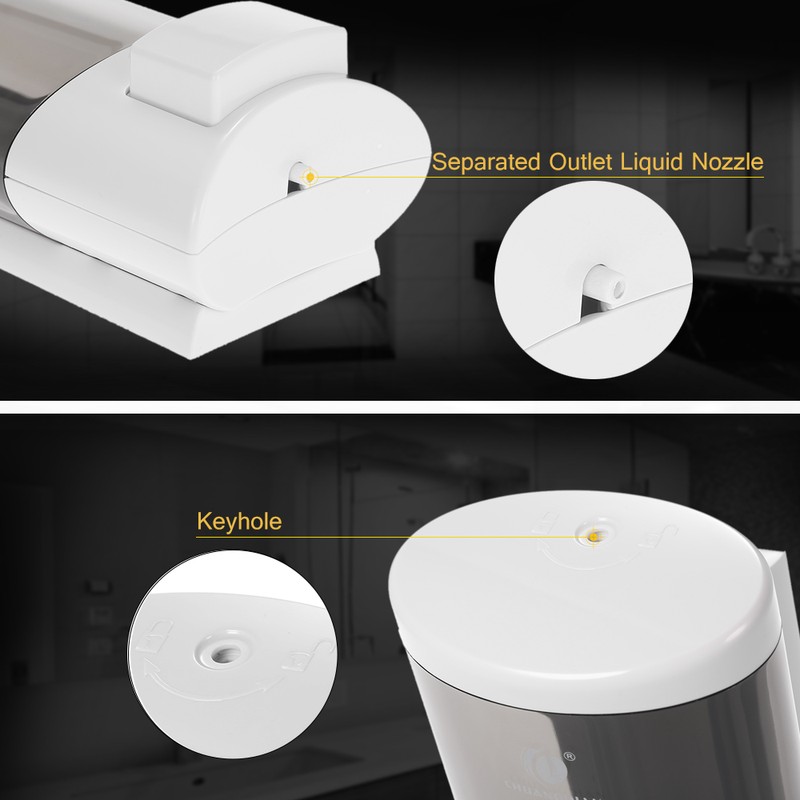 CHUANGDIAN Wall-mounted Single Bottle Manual Soap Dispenser Shampoo Box Rest