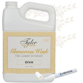 Tyler DIVA Glamorous Wash Laundry Detergent- 64 oz. - With Stain Remover Pen - DIVA Wash Liquid Detergent Designed for Sensitive Fabrics - Hand and Machine Washable