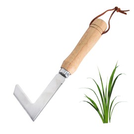 Kioiner Crack Weeder, 23cm/9inch Stainless Steel Manual Weeder, L-Shaped Side-Walk Weed Puller Spatula Crevice Weeding Tool for Garden Lawn Yard Bricked Patio Terrace Sidewalk Driveway Paving Moss