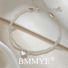 BMMYE Sterling Silver Anklet Ankle Bracelets for Women,Adjustable Silver Anklets