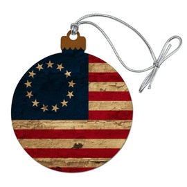 GRAPHICS & MORE Rustic Betsy Ross 1776 Distressed American Flag Wood Christmas Tree Holiday Ornament