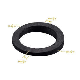 Bathtub Sponge Gasket Replacement for Overflow Plate, Rubber, Black