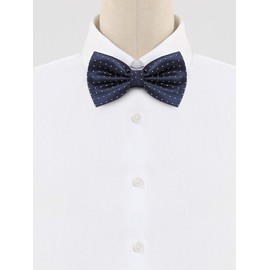 Allegra K One-Touch Bowtie, Polka Dot Pattern, Adult, Formal Bowtie, Party, Graduation, Business, navy blue white