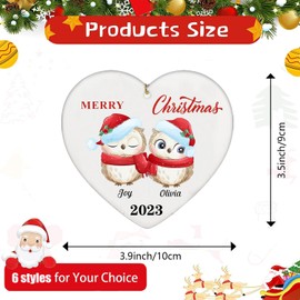 BTORER 2023 Family Christmas Ornament - Cute Family of 2/3/4 Christmas Tree Ornament - Decorative Hanging Ornaments - Keepsake Gifts Parents with Kids Xmas Tree Hanging Decoration