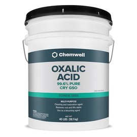 Chemwell Oxalic Acid (40 lbs) - 99.6% Pure Industrial Grade Rust Remover & Wood Bleach | Powerful Cleaner for Metal, Stone, and Concrete | Resealable Packaging