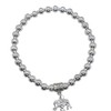 Fashion Stretchy Bracelets with Silver Beads, Elephant Pendant