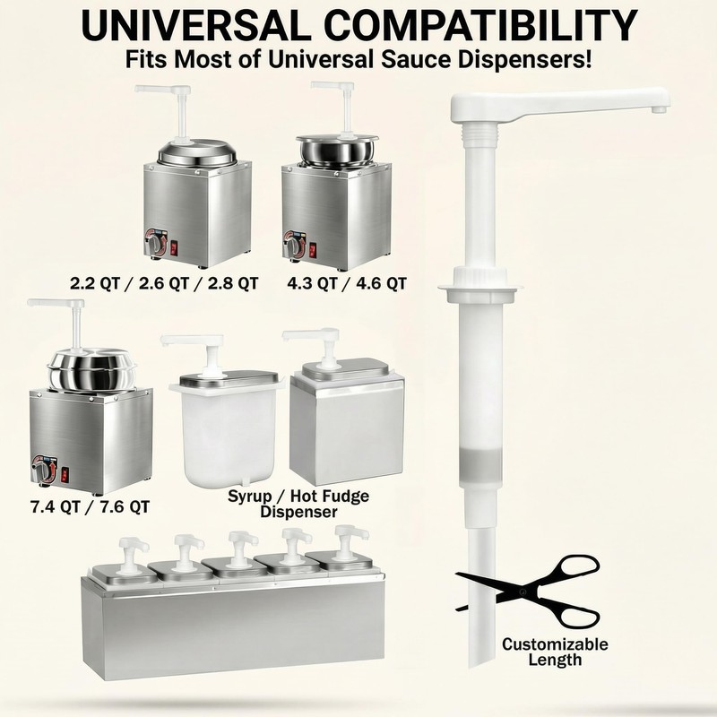Universal 2-Pack Replacement Pumps for Nacho Cheese/Hot Fudge/Syrup Dispensers –