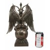 MystiKraft 15" Height Large Baphomet On Globe Statue Sabbatic Goat
