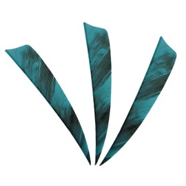 XXRRP ARCHERY 25 Pack 4 Inch Shield Cut Vanes Archery Arrow Fletch Turkey Feather Fletches Right/Left Wing Fletching for DIY Hunting Target Shooting (Right Wings, Teal)