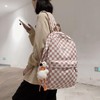 MININAI MININAI Y2K Aesthetic Checkered Backpack with Kawaii Pendant Checkerboard