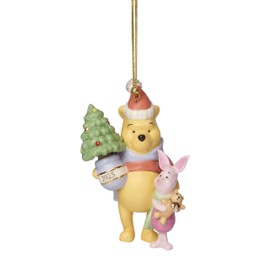 Lenox Ornament, 2025 Winnie The Pooh & Piglet Christmas Ornament, Porcelain, Gold Cord for Tree Decoration, Christmas Decorations, Winter Decorations, Tree Ornaments, Winnie The Pooh Design (1 Piece)