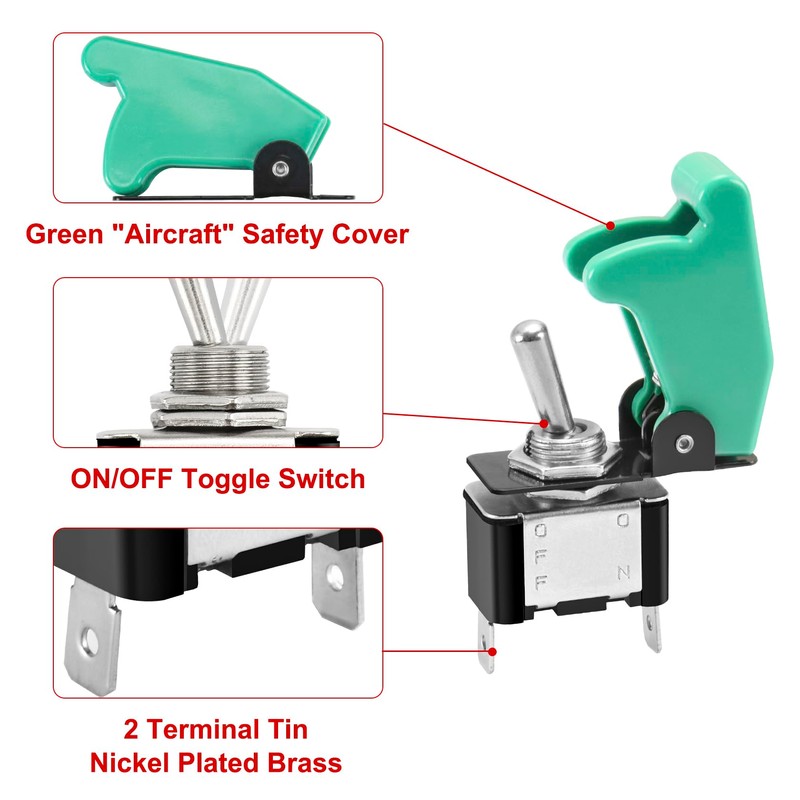 Heschen Metal Toggle Switch Flick Flip, 12V 20A, SPDT, ON/Off
