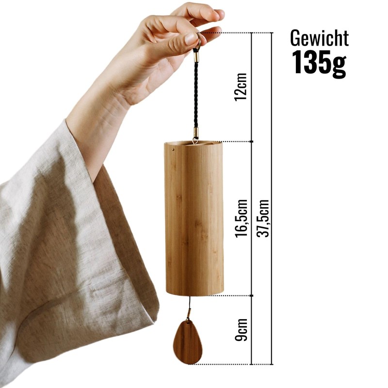 Koshi Bamboo Veneer Wind Chime Terra (Earth) with Gift Box