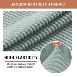 Eco-Ancheng Wingback Chair Slipcover 2 Piece Slipcovers for Wingback Chairs Jacquard Wingback Chair Covers Washable Furniture Protector with Elastic Bottom for Living Room Wingback Chairs