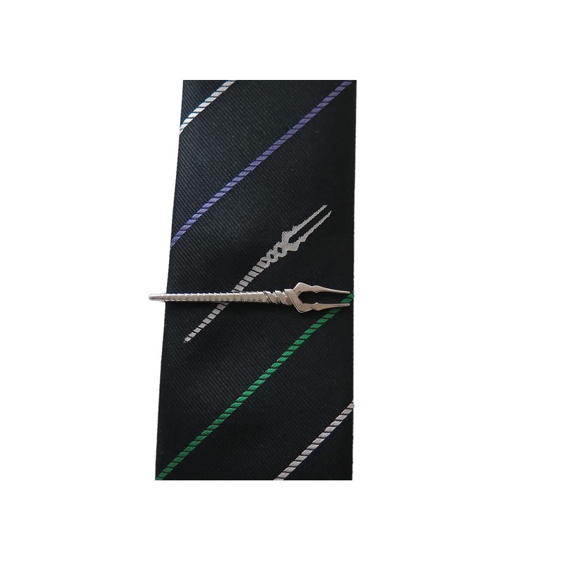 Swank Longinus Spear Tie & Tie Bar Set (Silver) (Tie/Tie