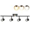 CLOUDY BAY 30W 4-Head LED Dimmable Track Light Kit,3000K/4000K/5000K Selectable 2400lm CRI90,Flexibly Rotatable Light Head for Accent Decorative Lighting,Black