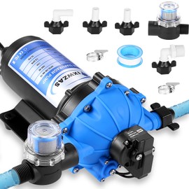 Electric Water Pump 7GPM 70PSI, 110V AC, Upgraded Five Chamber Self-Priming Diaphragm Water Pump with Pressure Switch and Strainer for RV, Home Water System, Irrigating & Industrial Settings