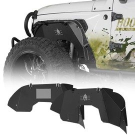 Hooke Road JL/JT Aluminum Front Inner Fender Liners Compatible with 2018-2026 Jeep Wrangler JL & 2020-2026 Gladiator JT (Excluding Rubicon 3.6L Engine) - 2 PCS