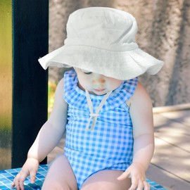 Baby Sun Hat and Sunglasses, UV Protection UPF 50+ and Wide Brim Fishing Hat Children, Sun Protection Summer Bucket Hat with Adjustable Chin Strap, Beach Hat for Girls, Boys, beige