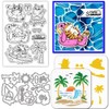 GLOBLELAND Sommer Strand Katze Clear Stamps Schneideisen PET Malvorlagen Für