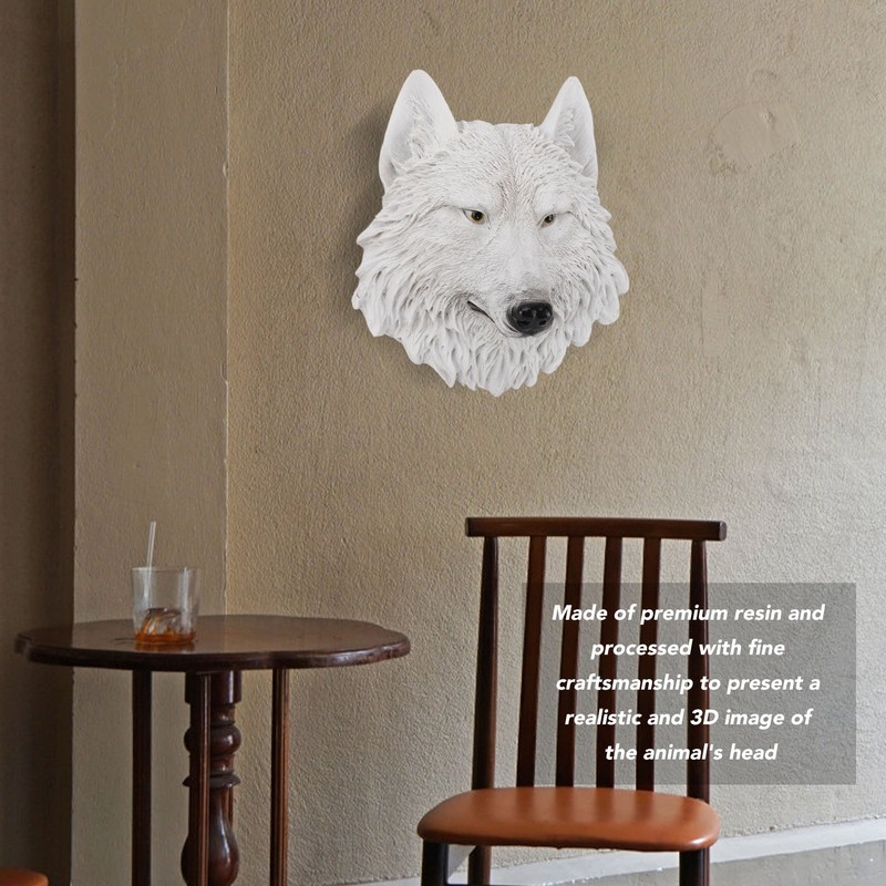3D Simulation Animal Head Statues Wall Decor Resin Unique Exquisite