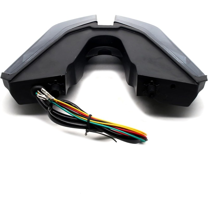 MZS Motorcycle LED Tail Light, Integrated Turn Signal Blinker Running