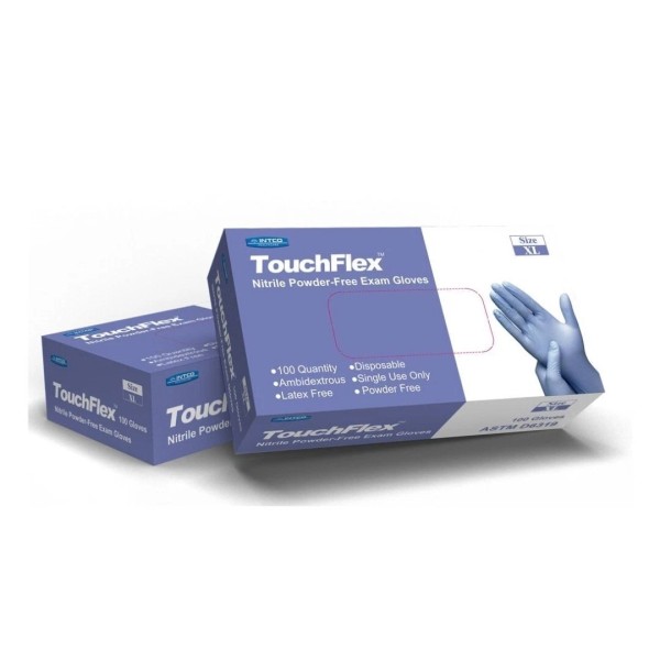 INTCO TouchFlex 1000 pcs TouchFlex Nitrile Powder-free Exam Blue Gloves,