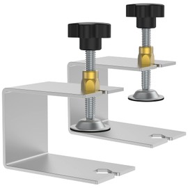 2/4Pcs Cabinet Installation Clamp Stainless Steel Drawer Fixing Clip Adjustable Cabinet Hardware Jig Portable Front Drawer Woodworking Clamp Tool for Carpenter Cabinets Frame Installing(2PCS,silver)