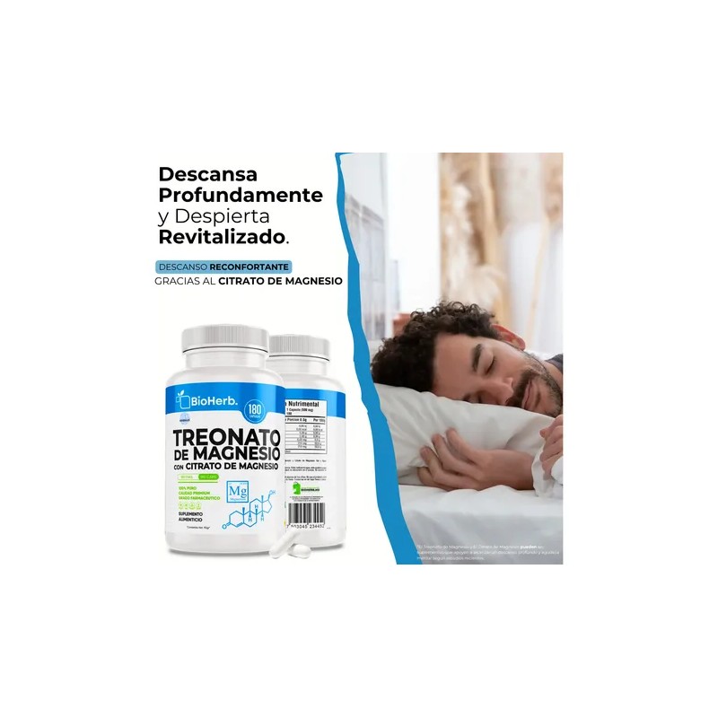 L- Treonato De Magnesio - Productividad, Enfoque Y Descanso