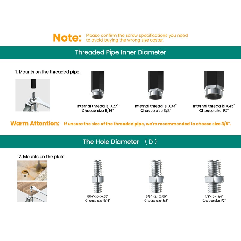 HOLKIE Caster Wheels 3 inch Locking Casters Set of 8,
