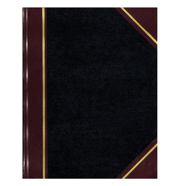 NATIONAL Brand Texhide Series Record Book, 10.375 x 8.375" Black, 150 Pages (56211), Black/Burgundy