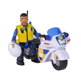 Simba 109251092002 Fireman Sam Police Motorcycle Plus Articulated Malcolm Action Figure le Pompier, Multicolored
