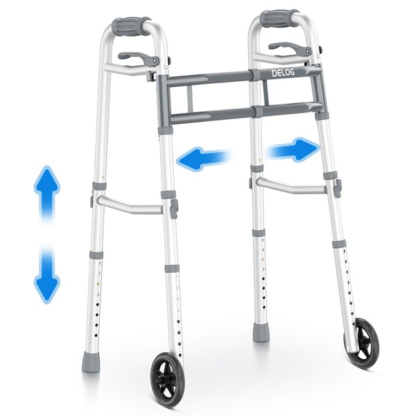 Delog Narrow Folding Walker for Seniors with Trigger Release and