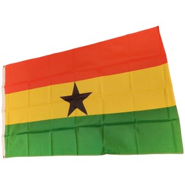 NWFlags Ghana Flag 5ft x 3ft 75d Premium Polyester Suitable For Flagpoles | Strong Polyester 5x3 foot material Ghanaian flag with Eyelets