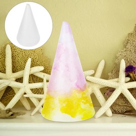 HOLIDYOYO Foam Cones Polystyrene Cone, 34.5x19.5cm White Christmas Tree Foam Cones Floral Arrangement Foam Block Shape for Wedding Table Centerpiece Arts Crafts Supplies