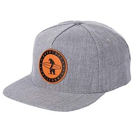 Everyday California âMarine Layerâ Snapback Grey Surfing Hat - Flat Brim Baseball Style Cap with Vegan Leather Patch