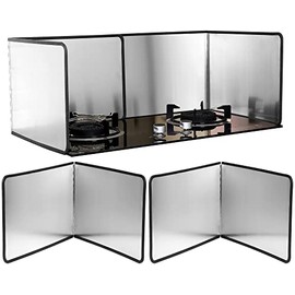 Grease Splatter Guard 2 Pieces 2 Sided Splash Guard for Stove Foldable Backsplash Protector Behind Stove Nonstick Stainless Steel Backsplash for Stove Screen Protector (11.81 x 15.75 Inches)