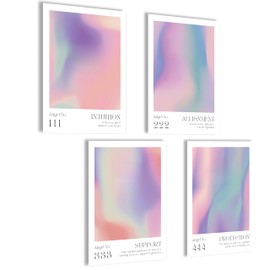 Angel Number Poster Set Aura Pictures Aesthetic Style Aura Poster Angel Numbers Poster Preppy Room Decor Y2K Aesthetic Yoga Poster Manifestation