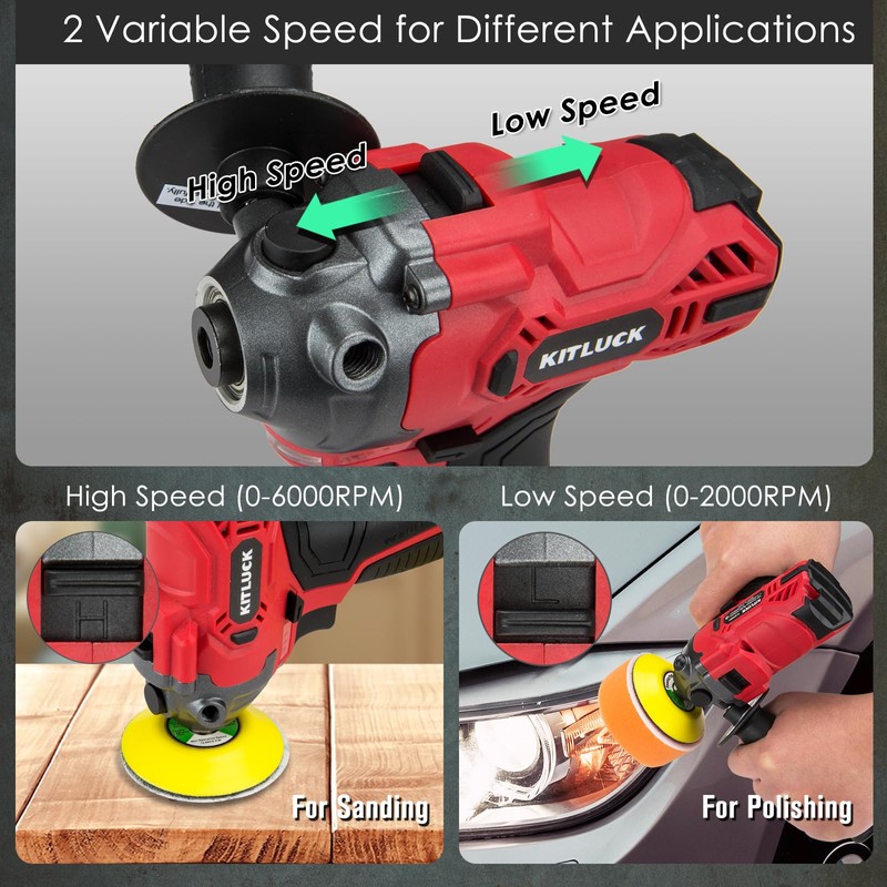 Cordless Buffer Polisher, 12V Mini Wax Buffer & Sander with