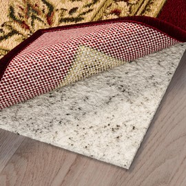 Ottomanson 2'7" x 9' Non-Slip Rug Pad Gripper 1/12 Inch Ultra Thin Dual Surface Felt + Rubber Gripper - Safe for All Floors, Cream
