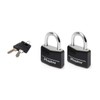 Master Lock 9140EURDBLK Pack of 2 Key Padlocks in Aluminium