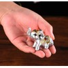 Silver Resin Small Elephants Statues Home Decor Collection Gift Set
