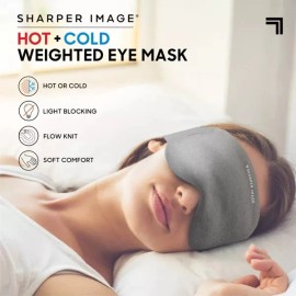 SHARPER IMAGE HOT AND COLD WEIGHTED EYE MASK POLYESTER RELAXATION THERAPY - GRAY