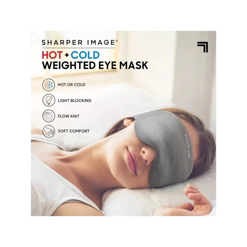 SHARPER IMAGE HOT AND COLD WEIGHTED EYE MASK POLYESTER RELAXATION