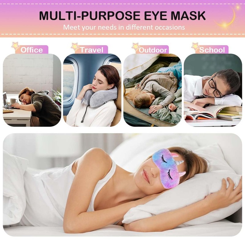 Sleep Mask for KidsGirls,3Pack,Unicorn Sleep Mask,Cute Animal Eye Mask for