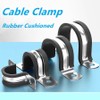 TOP-VIGOR 12Pcs 22mm(7/8") Rubber Cushioned Stainless Steel U-Shaped Pipe Clamp